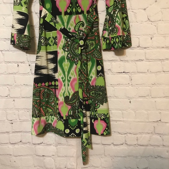 Cristinalove Green and Pink Long Sleeve Dress - Picture 11 of 11